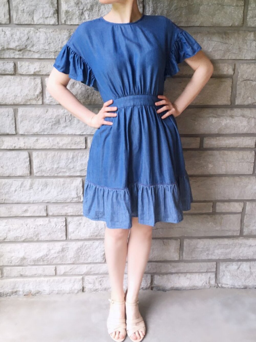 Kate Spade New York - Chambray Dress With Flutter Sleeves